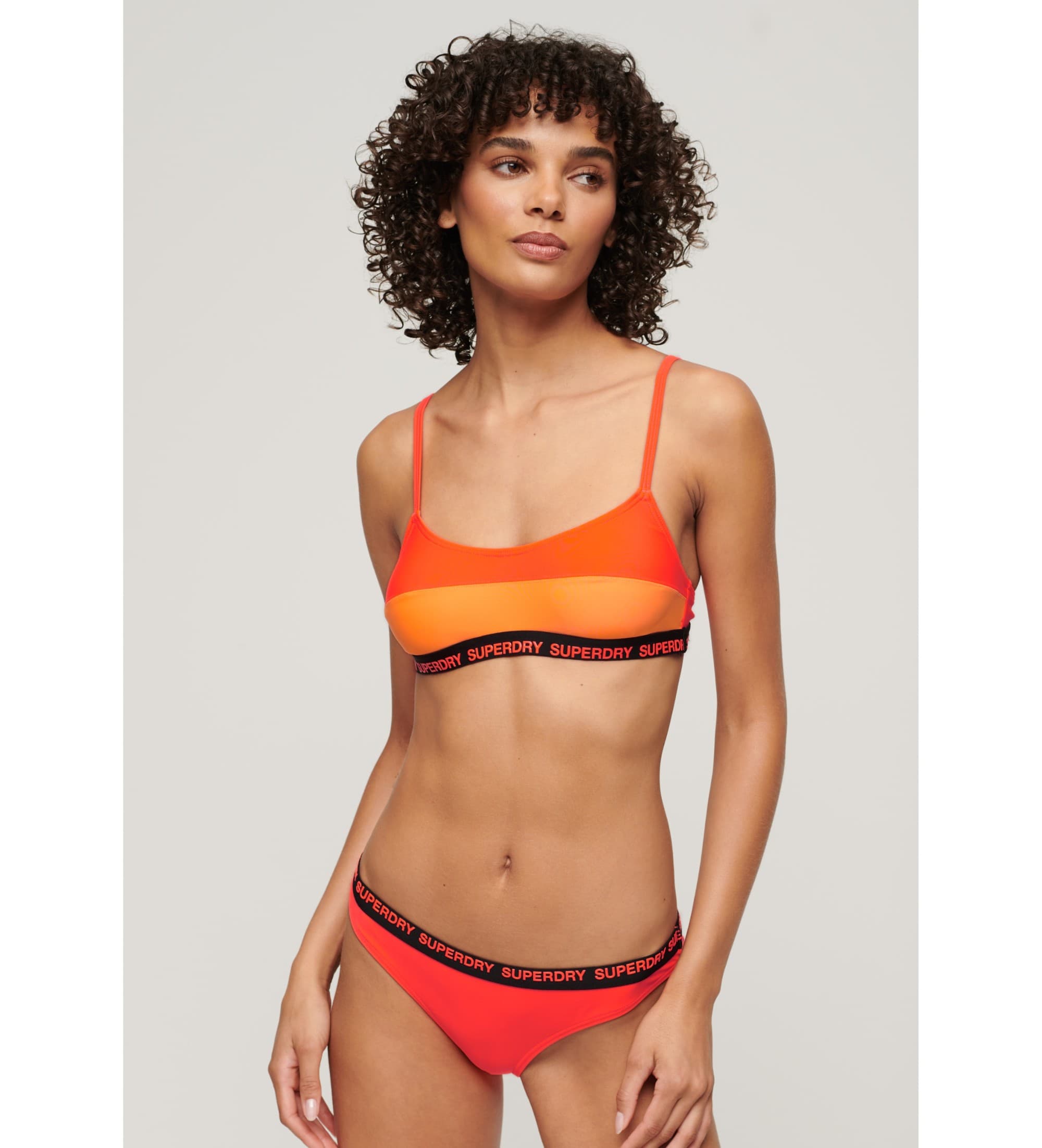 Superdry für Damen. W3010396A Stretch Bralette Bikinioberteil orange (L), Strandbekleidung, Recyceltes Polyester, Nachhaltig
