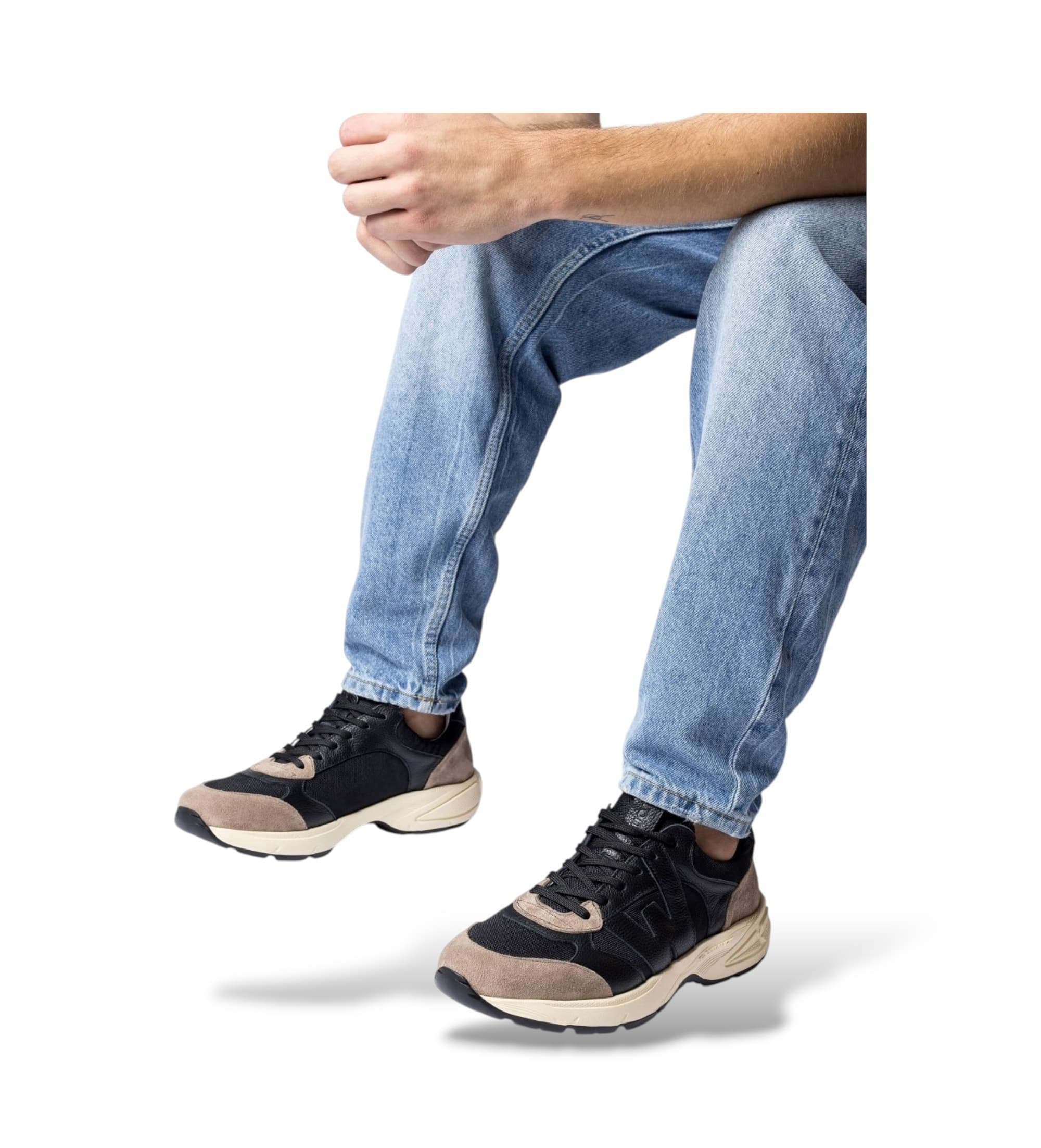 Wonders pour homme. CB-2249_941_9226 Baskets en cuir Elian marron (44), Plat, Lacets, Casuel, Sport