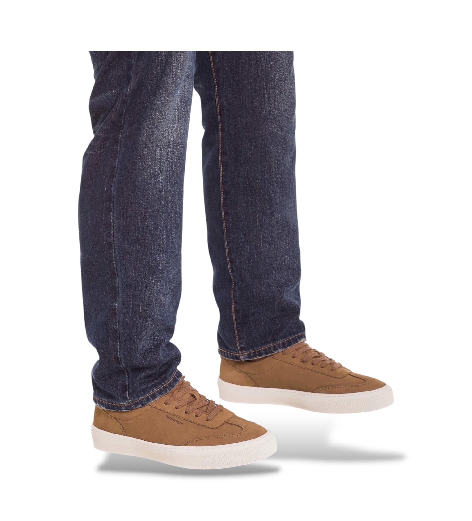 Wonders pour homme. CB-3252_2582_2725 Baskets en Cuir Ibai 52 Marron (44), Plat, Nubuck, Lacets, Casuel