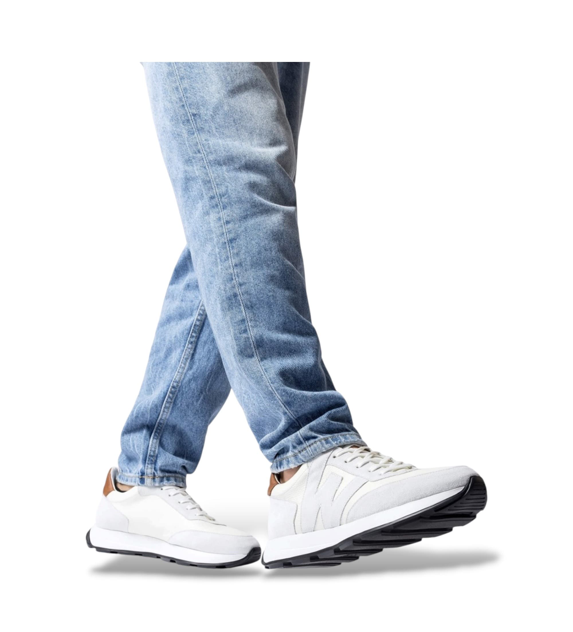 Wonders pour homme. CB-4820_941_11860 Baskets en Cuir Rin blanc (42), Plat, Lacets, Casuel