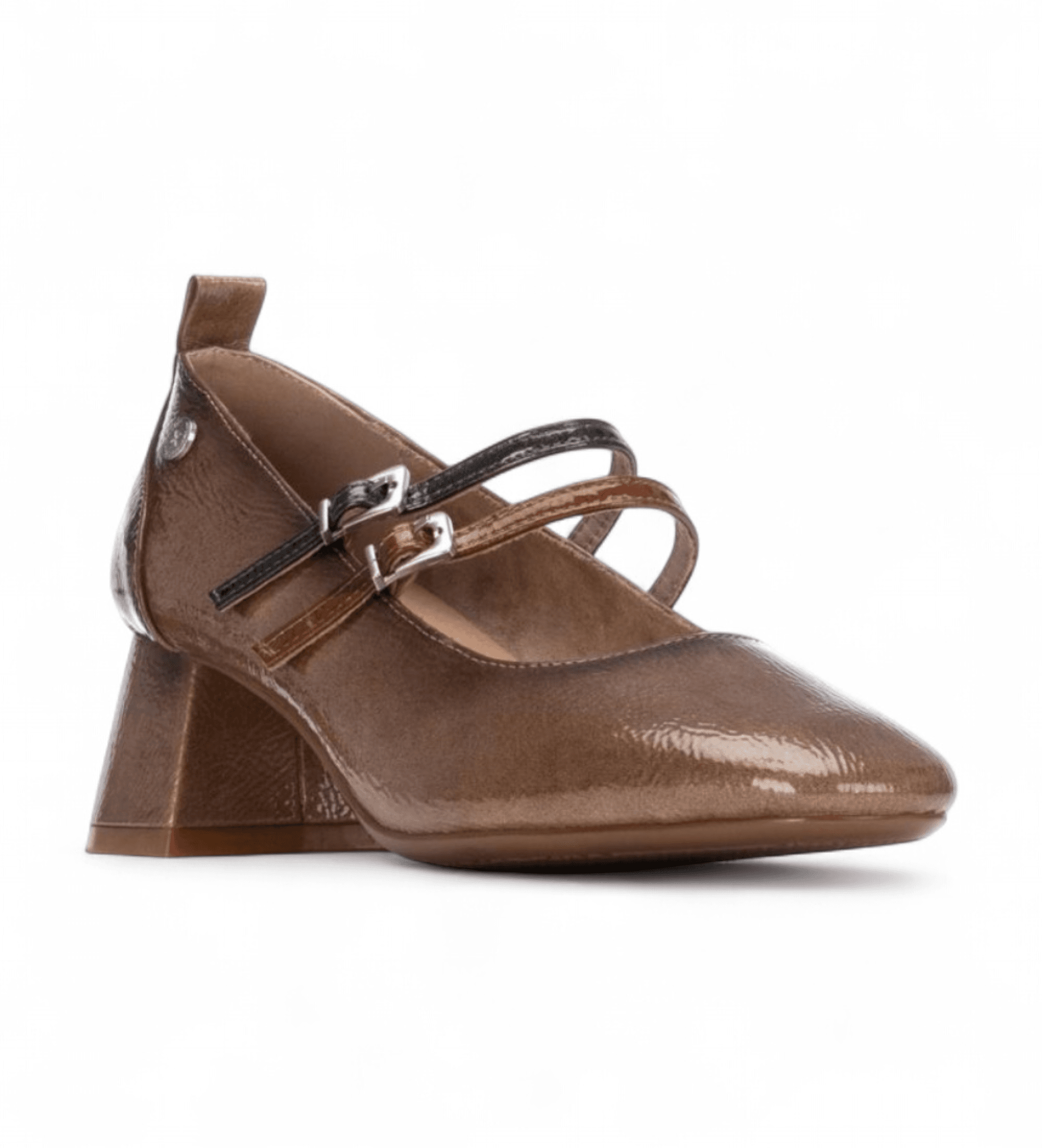 Xti pour femme. 14425501-BEIGE Chaussures 144255 marron (37), 3 à 5 cm, Boucle, Casuel, Fête, Classique, Vernis