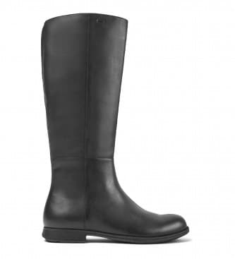 Campervoor vrouwen. K400451-001 Mil Leren Laarzen zwart (37), Leer, 1 tot 3 cm, Ritssluiting, Casual