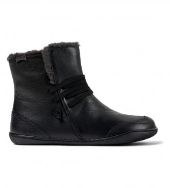 Campervoor vrouwen. K400505-012 Peu Cami Leren Enkellaarsjes zwart (37), Leer, Plat, Geen, Casual