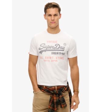 Superdryvoor mannen. M1012212A Heritage T-shirt wit (M), Casual, Katoen, Korte mouwen