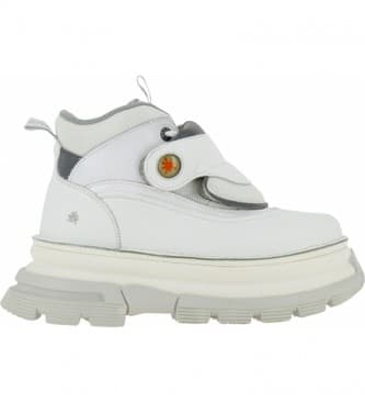 Artvoor vrouwen. 116431170003_017 Core 2 1643 wit lederen enkellaarsjes -Voethoogte: 6,5 cm (40), Leer, 5 tot 8 cm, Veters, Klittenband, Cas
