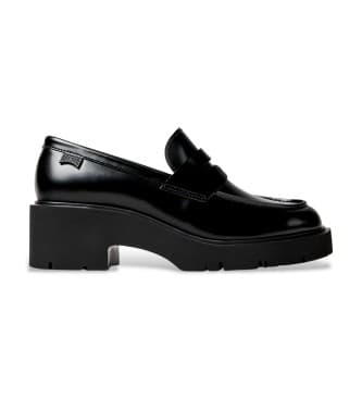 Campervoor vrouwen. K201425-002 Milah Leren Mocassins zwart (38), Leer, 3 tot 5 cm, Geen, Casual, Feest, Klassiek