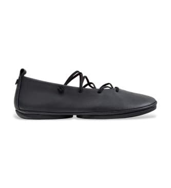 Campervoor vrouwen. K201835-001 Leren ballerina's Rechts Nina zwart (36), Leer, Plat, Geen, Casual