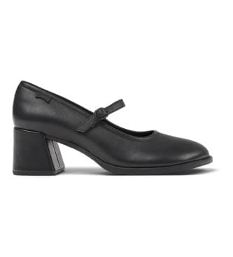 Campervoor vrouwen. K201799-001 Kora leren schoenen zwart (37), Leer, 5 tot 8 cm, Gesp, Casual