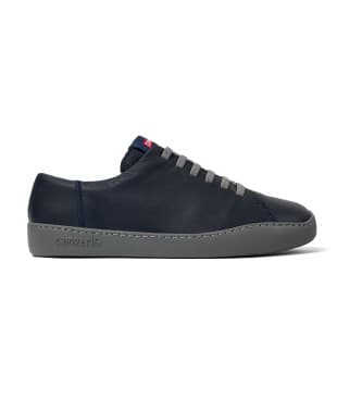 Campervoor mannen. K100479-051 Peu Touring leren schoenen marine (45), Leer, Plat, Veters, Casual, Duurzaam, Marineblauw