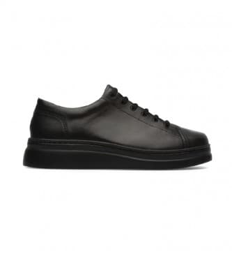 Campervoor vrouwen. K200508-042 Runner Up leren sportschoenen zwart (38), Leer, Plat, Veters, Casual