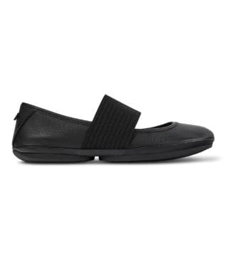 Campervoor vrouwen. 21595-242 Merceditas Rechts Nina zwart (36), Leer, Plat, 1 tot 3 cm, Casual, Duurzaam