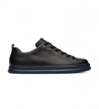 Campervoor mannen. K100226-017 Runner leren schoenen zwart (39), Leer, Plat, Veters, Casual