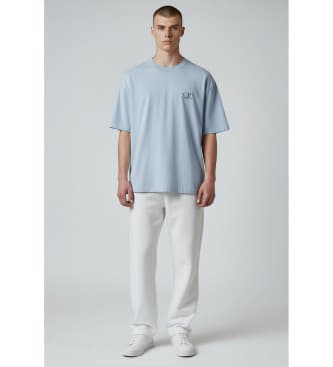 C.P. Companyvoor mannen. 20CMTS086A005100W T-shirt 30/1 Mouw Logo (M), Blauw, Casual, Katoen, Korte mouwen