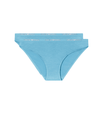 Emporio Armanivoor vrouwen. EW000403_AF19024 Set van 2 slips Denk blauw (XL), Homewear, Viscose, Turquoise