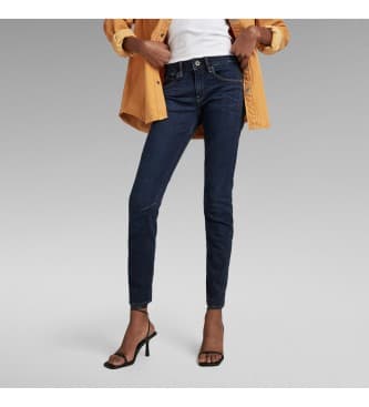 G-Starvoor vrouwen. D05477-8968-89 Jeans Arc 3D Mid Waist Skinny navy (26/34), Blauw, Casual, Katoen, Denim