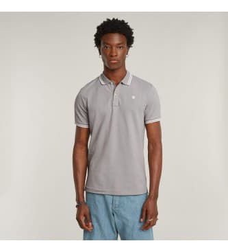 G-Starvoor mannen. D17127-5864-G276 Polo Dunda slim streep grijs (XL), Casual, Korte mouwen, Biologisch katoen, Duurzaam