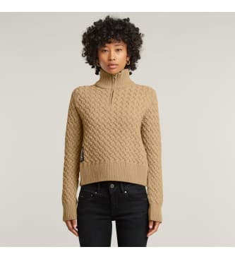 G-Starvoor vrouwen. D23922-D170-3294 Grove schipper beige trui (XL), Casual, Wol