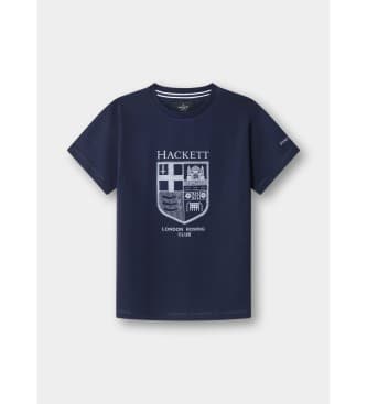 Hackett Londonvoor jongens. HK5000039 Heritage LRC Logo T-shirt blauw (K05), Wit, Casual, Katoen, Korte mouwen, kinderkleding