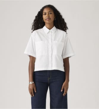 Levi'svoor vrouwen. 003QI-0001 Harlie Shirt wit (XL), Casual, Katoen, Korte mouwen