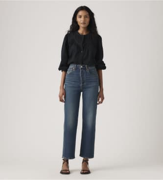 Levi'svoor vrouwen. 72693-0281 Jeans Recht Enkel Ribcage blauw (28/29), Casual, Katoen, Denim