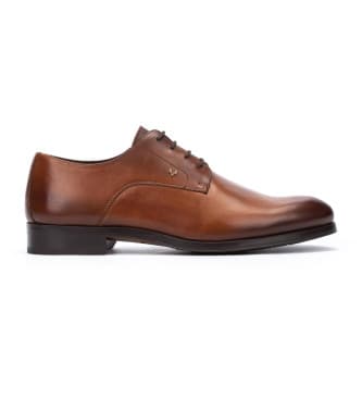 Martinellivoor mannen. 1492-2630Z Bruin Empire Leren Schoenen (45), Leer, Plat, 1 tot 3 cm, Veters, Casual, Feest, Klassiek