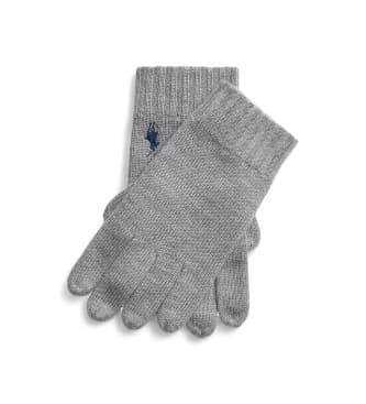 Polo Ralph Laurenvoor mannen. 710886135003 Grijze wollen handschoen (OSFA), Casual, Grijs