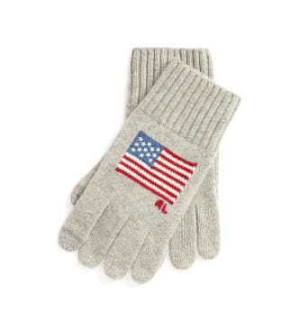 Polo Ralph Laurenvoor vrouwen. 449P02045002 Handschoenen met grijze vlag (OSFA), Casual, Grijs, Wol