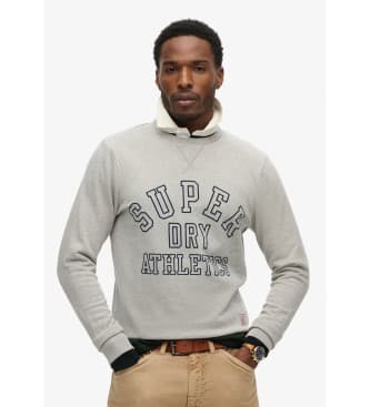 Superdryvoor mannen. M2013965A Atletisch grijs sweatshirt met print (S), Casual, Katoen