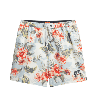 Superdryvoor mannen. M3010242A Multicolor zwempak met Hawaii-print (L), Veelkleurig, Strandkleding, Gerecycled polyester, Duurzaam