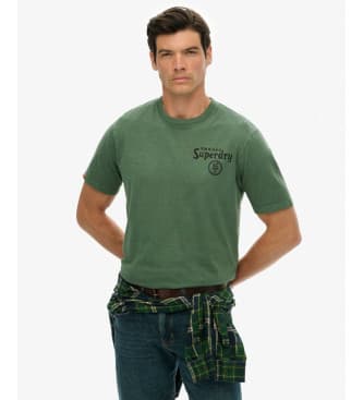 Superdryvoor mannen. M1012248A Tokyo Narrative Los T-shirt Groen (XXL), Casual, Katoen, Korte mouwen