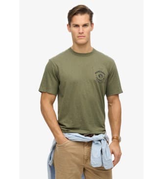 Superdryvoor mannen. M1012210A Merchant Store grafisch T-shirt groen (XXL), Casual, Katoen, Korte mouwen