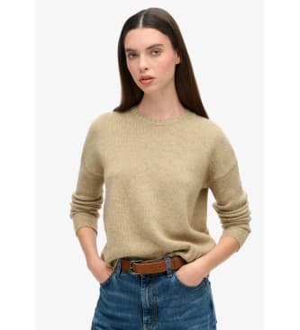 Superdryvoor vrouwen. W6110567A Essentiële trui bruin (XS), Casual, Acryl