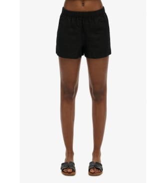 Superdryvoor vrouwen. W7110450A Korte trekpleister zwart (M), Casual, Katoen