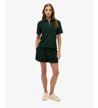 Superdryvoor vrouwen. W7110459A Country Club gebreide shorts groen (38), Casual, Katoen