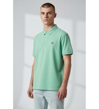 Superdryvoor mannen. M1110451A Vintage Destroy groene polo (L), Casual, Katoen, Korte mouwen
