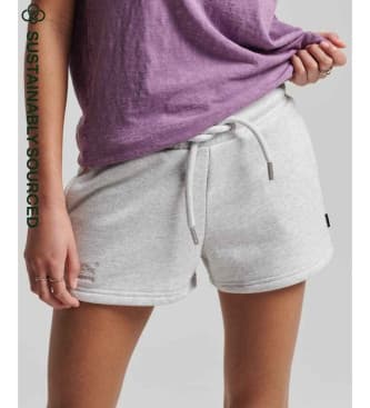 Superdryvoor vrouwen. W7110286A Gebreide shorts van biologisch katoen met grijs Vintage Logo (M), Casual, Sportief, Duurzaam