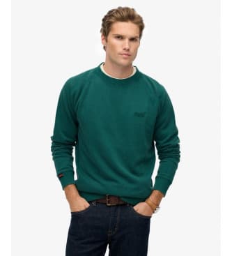 Superdryvoor mannen. M2014307A Essential Logo Raglan Sweatshirt groen (XXL), Casual, Katoen