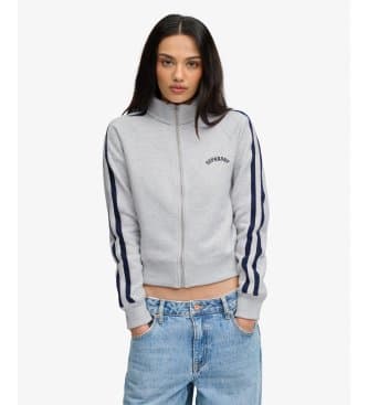 Superdryvoor vrouwen. W2012551A Essential Logo Zip Track Sweatshirt grijs (M), Casual, Katoen