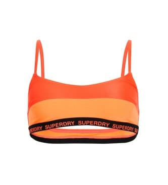 Superdryvoor vrouwen. W3010396A Stretch bralette bikinitop oranje (L), Strandkleding, Gerecycled polyester, Duurzaam
