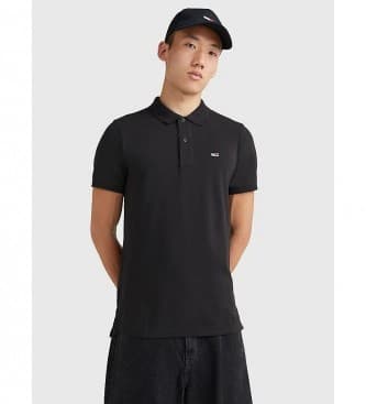 Tommy Jeansvoor mannen. DM0DM15370 Zuiver katoen Slim Polo shirt zwart (XS), Casual, Korte mouwen, Biologisch katoen, Duurzaam