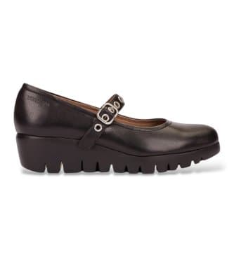 Wondersvoor vrouwen. C-33343_2525_5792 Leren Schoenen Fly 43 Zwart (41), Leer, 1 tot 3 cm, Gesp, Casual
