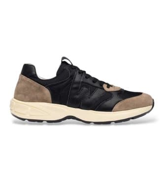 Wondersvoor mannen. CB-2249_941_9226 Leren Elian bruine sneakers (44), Leer, Plat, Veters, Casual, Sportief