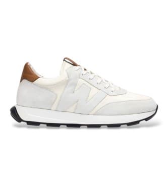 Wondersvoor mannen. CB-4820_941_11860 Leren sneakers Rin wit (42), Leer, Plat, Veters, Casual