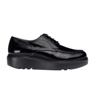 Wondersvoor vrouwen. A-2831_5452_5792 Lee Zwart leren blucher schoenen (37), Leer, 3 tot 5 cm, Veters, Casual