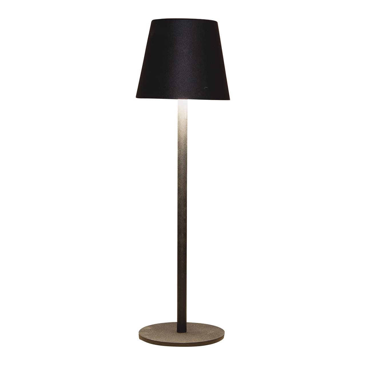 LED-tafellamp, buiten/binnen, warmwit, dimbaar, touch aan/uit, incl. 80 cm USB-kabel, van matzwart metaal (B/H/D) 9x27x9 cm