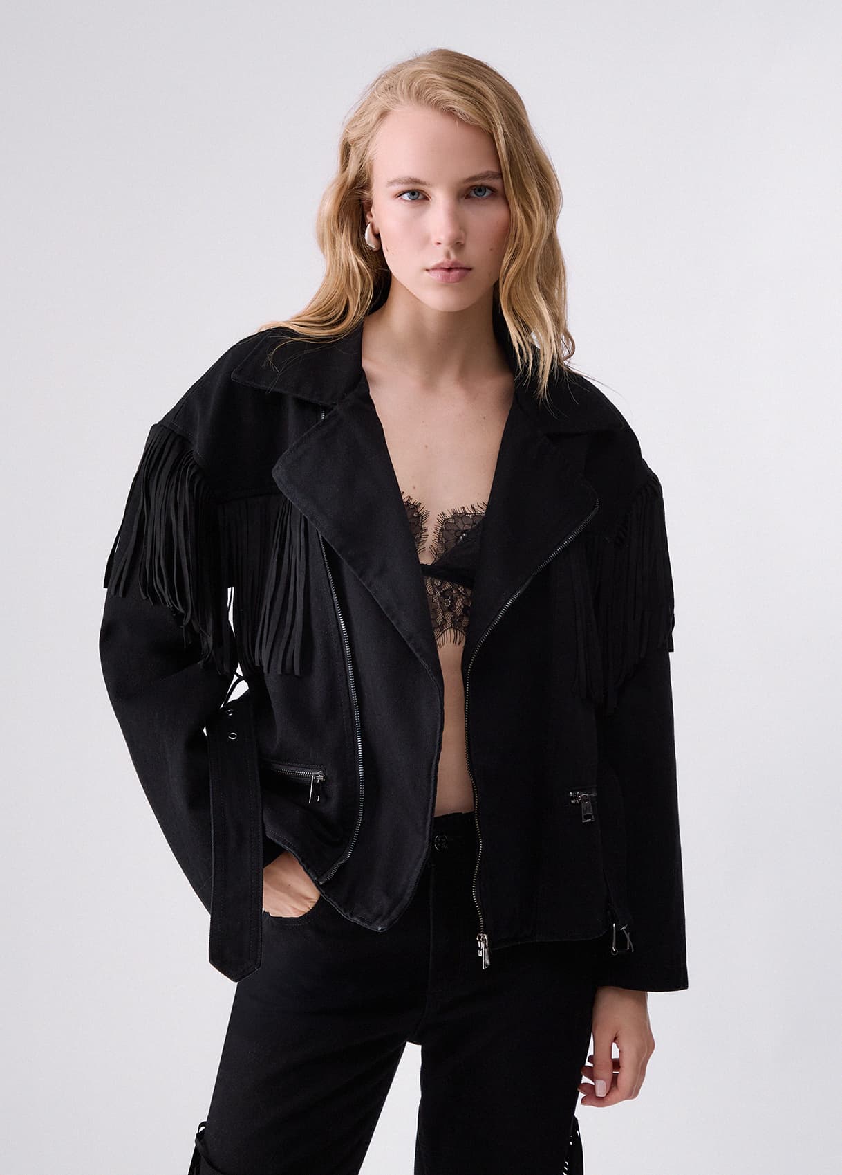 Liu Jo Veste En Denim Avec Franges