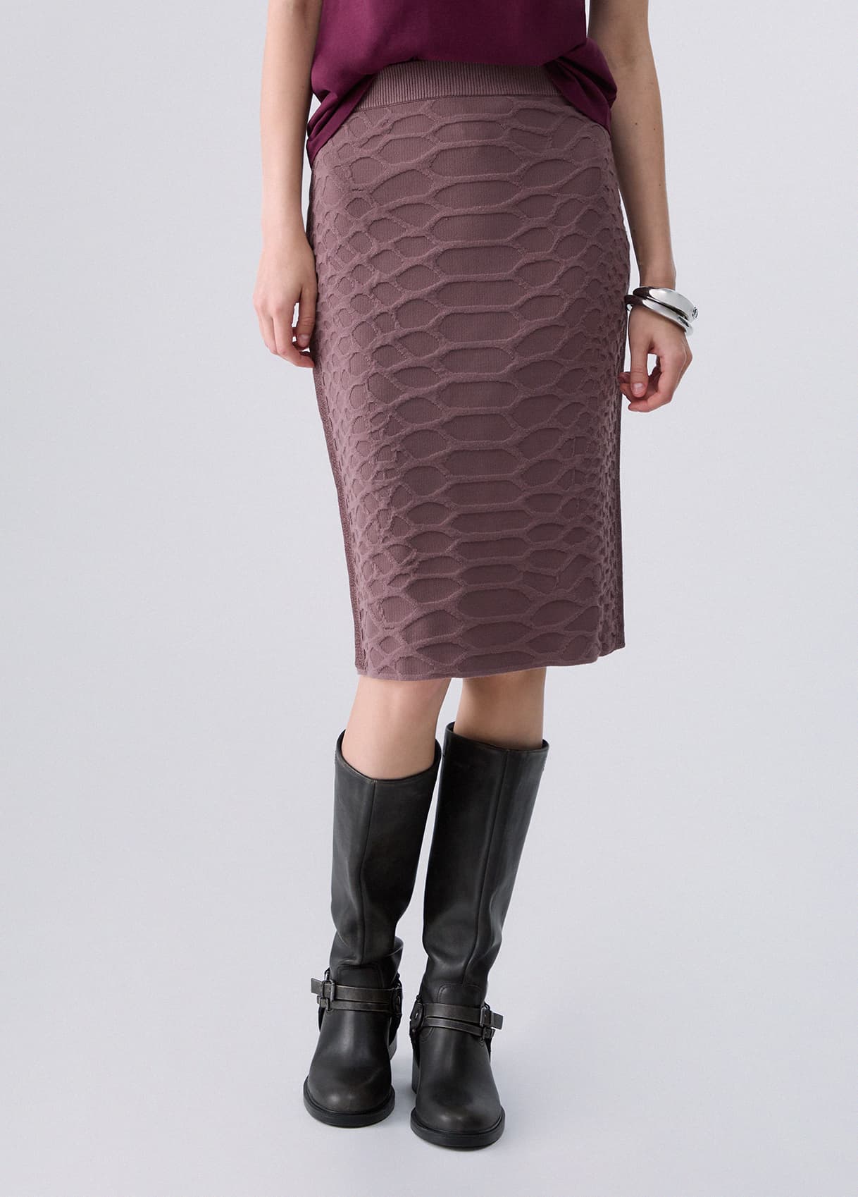 Liu Jo Jupe Midi En Maille Jacquard