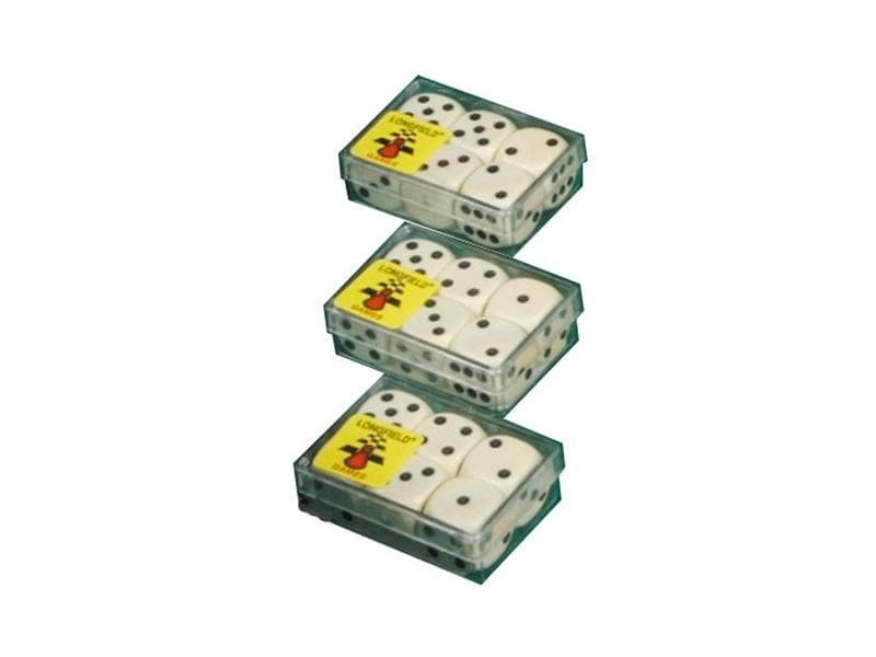 Dobbelstenen 16mm wit (zes stuks) - Engelhart