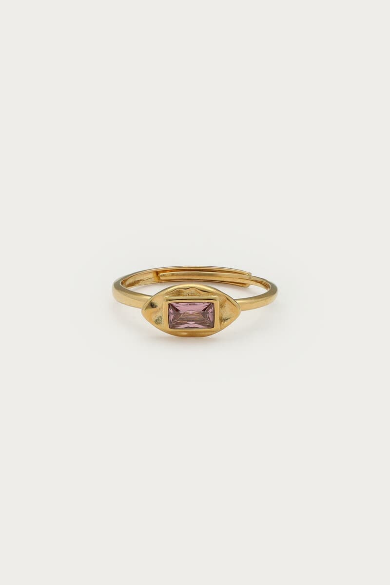 Bague Vintage avec strass rose clair | My Jewellery