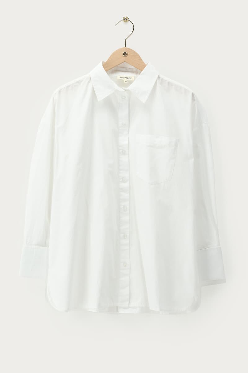 Weiße Oversize-Basic-Bluse | My Jewellery